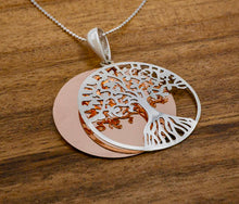 Load image into Gallery viewer, COPPER &amp; SILVER TREE OF LIFE PENDANT Necklace