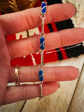 Load image into Gallery viewer, Zuni Blue Opal &amp; Sterling Silver Inlay Link Bracelet