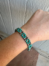 Load image into Gallery viewer, COWGIRL UP Handmade Sterling Silver &amp; Turquoise Beaded Bracelet