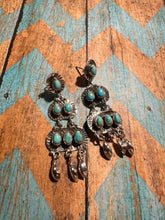 Load image into Gallery viewer, The Dixie Handmade Turquoise and Sterling Silver Dangles