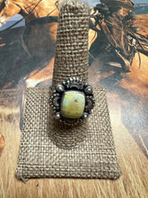 Load image into Gallery viewer, Beautiful Handmade Palomino Turquoise And Sterling Silver Adjustable Square Ring