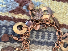 Load image into Gallery viewer, Vintage Handmade Copper Charm Bracelet