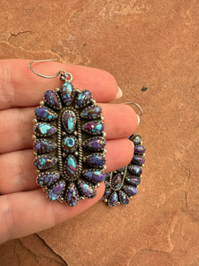 Handmade Purple Dream Mojave and Sterling Silver Statement Dangles