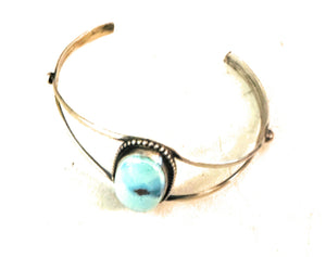 Navajo Sterling Silver & Golden Hills Turquoise Cuff Bracelet