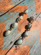 Load image into Gallery viewer, Handmade Number 8 Turquoise &amp; Sterling Silver 4 Stone Drop Dangle Earrings