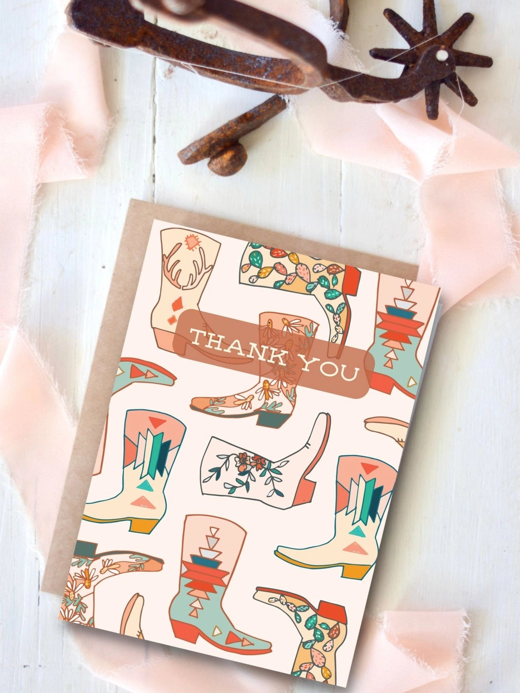 Western Thank You Card, Cowboy Boots Card