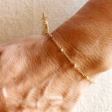 Load image into Gallery viewer, *AUTHENTIC 18k Gold Filled Beaded Bracelet with Cross Charm