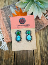 Load image into Gallery viewer, *AUTHENTIC* Navajo Sterling Silver &amp; Sonoran Gold Turquoise Dangle Earrings