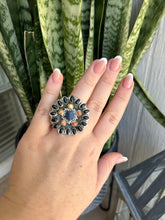 Load image into Gallery viewer, Beautiful Handmade Onyx, Spice And Sterling Silver Adjustable Cluster Star Ring Style 3