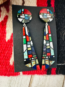 Santo Domingo Multi Stone Inlay Dangle Earrings