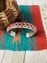 Load image into Gallery viewer, *Authentic* Navajo Red Spiny &amp; Sterling Silver Cuff Bracelet by Darlene Begay