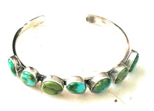 Load image into Gallery viewer, *AUTHENTIC* Navajo Sonoran Mountain Turquoise &amp; Sterling Silver Cuff Bracelet
