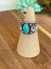 Load image into Gallery viewer, Beautiful Handmade Turquoise And Sterling Silver Adjustable  Ring