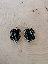 Load image into Gallery viewer, Handmade New Lander Turquoise and Sterling Silver Dangles