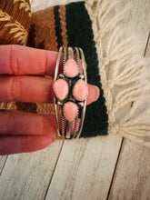 Load image into Gallery viewer, Navajo Queen Pink Conch Shell &amp; Sterling Silver Cuff Bracelet