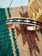 Load image into Gallery viewer, Navajo Hand Stamped Copper Cuff Bracelet