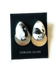 Load image into Gallery viewer, *AUTHENTIC* Navajo White Buffalo &amp; Sterling Silver Post Earrings