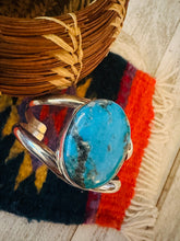 Load image into Gallery viewer, Navajo Sterling Silver &amp; Kingman Turquoise Cuff Bracelet