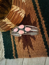 Load image into Gallery viewer, Navajo Queen Pink Conch Shell &amp; Sterling Silver Cuff Bracelet