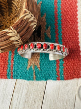 Load image into Gallery viewer, *Authentic* Navajo Red Spiny &amp; Sterling Silver Cuff Bracelet by Darlene Begay