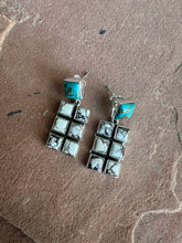 Load image into Gallery viewer, Handmade Turquoise, Wild Horse and Sterling Silver Dangles