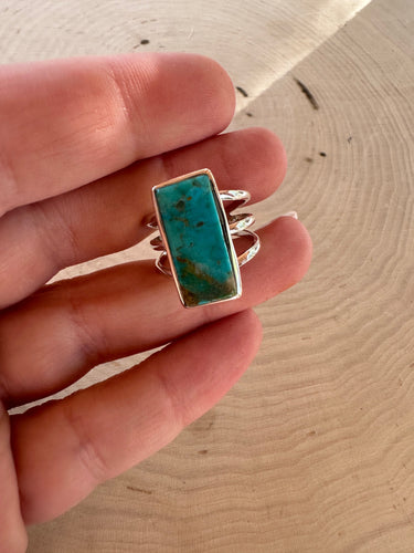 *Authentic* Ivy Handmade Natural Turquoise  Sterling Silver Adjustable Ring