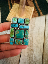 Load image into Gallery viewer, Navajo Sonoran Mountain Turquoise &amp; Sterling Silver Adjustable Cluster Ring