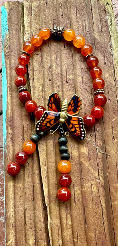 Handmade Orange Cornelian Quartz Bracelet