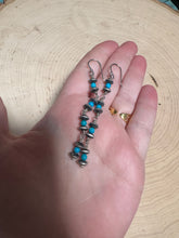 Load image into Gallery viewer, Handmade Turquoise And Sterling Silver Beaded Dangle Earrings