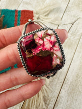 Load image into Gallery viewer, *Authentic* Navajo Sterling Silver &amp; Rose Dahlia Cuff Bracelet