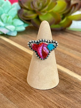 Load image into Gallery viewer, Beautiful Handmade Pink Dream Mojave And Sterling Silver Adjustable  Cow Head Ring