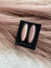 Load image into Gallery viewer, Navajo Sterling Silver Pink Conch Oval Post Earrings