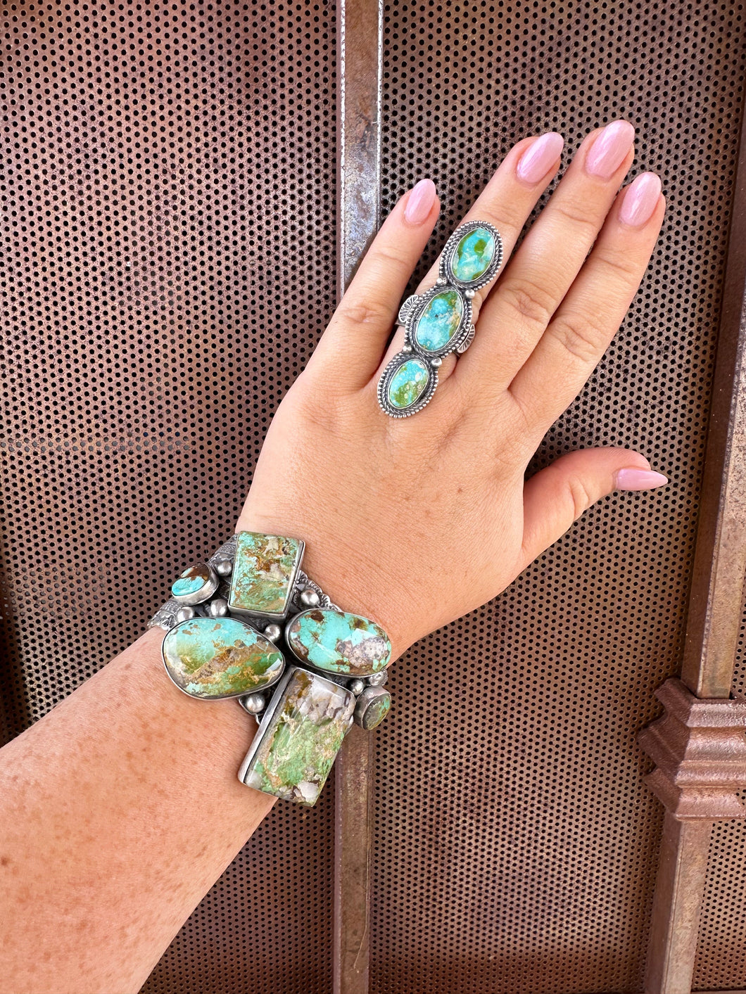 The Royston QUEEN Navajo Royston Turquoise & Sterling Silver Statement Cuff Bracelet Signed