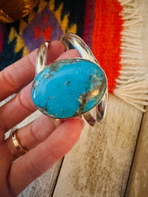 Load image into Gallery viewer, Navajo Sterling Silver &amp; Kingman Turquoise Cuff Bracelet