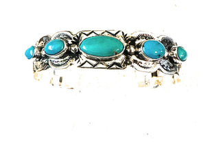 Navajo Sterling Silver & Turquoise Cuff Bracelet