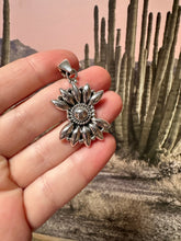 Load image into Gallery viewer, Handmade Sterling Silver Ball Pendant Floral Signed Nizhoni