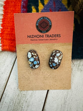 Load image into Gallery viewer, *Authentic* Navajo Golden Hills Turquoise &amp; Sterling Silver Post Earrings