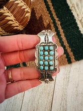 Load image into Gallery viewer, Navajo Turquoise &amp; Sterling Silver Cluster Cuff Bracelet