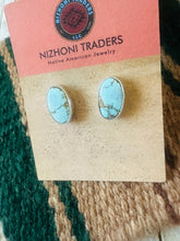 Load image into Gallery viewer, Navajo Turquoise &amp; Sterling Silver Post Earrings Signed