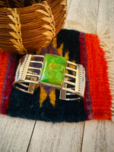 Load image into Gallery viewer, Navajo Gaspeite &amp; Sterling Silver Cuff Bracelet