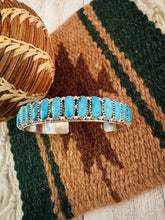 Load image into Gallery viewer, Navajo Kingman Turquoise &amp; Sterling Silver Cuff Bracelet