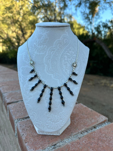 Niagara Falls Handmade Sterling Silver & Onyx Necklace