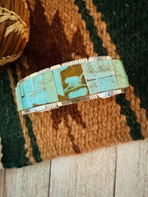 Load image into Gallery viewer, Navajo Number 8 Turquoise &amp; Sterling Silver Inlay Cuff Bracelet