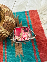 Load image into Gallery viewer, *Authentic* Navajo Sterling Silver &amp; Rose Dahlia Cuff Bracelet