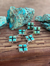 Load image into Gallery viewer, Handmade Royston Turquoise and Sterling Silver Post Dangle Earrings