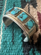 Load image into Gallery viewer, Navajo Turquoise &amp; Sterling Silver Cuff Bracelet