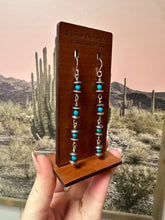 Load image into Gallery viewer, Handmade Turquoise And Sterling Silver Beaded Dangle Earrings