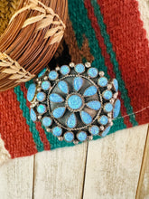 Load image into Gallery viewer, Navajo Blue Opal &amp; Sterling Silver Cluster Bracelet Cuff