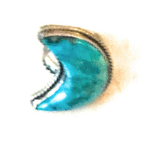 Load image into Gallery viewer, Navajo Turquoise &amp; Sterling Silver Adjustable Moon Ring by Russell Sam