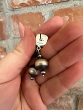 Load image into Gallery viewer, SALE *AUTHENTIC* Nizhoni’s Handmade Sterling Silver Onyx Navajo Pearl Style Dangle Earrings